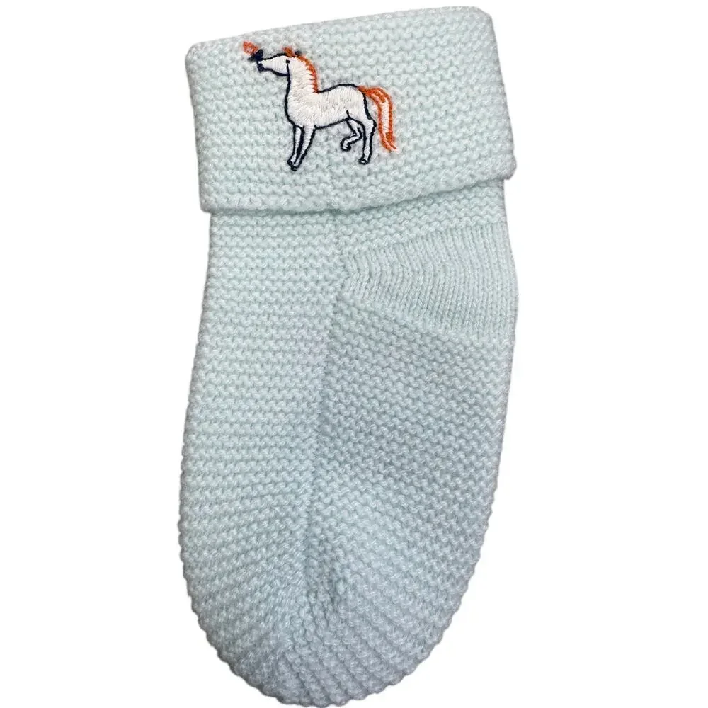 Authentic Hermès Baby Cashmere Socks Aqua Blue 100% Cashmere Size 6 Months